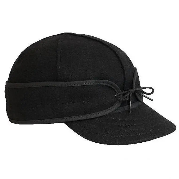 The Original Stormy Kromer Cap in Black on a White Background