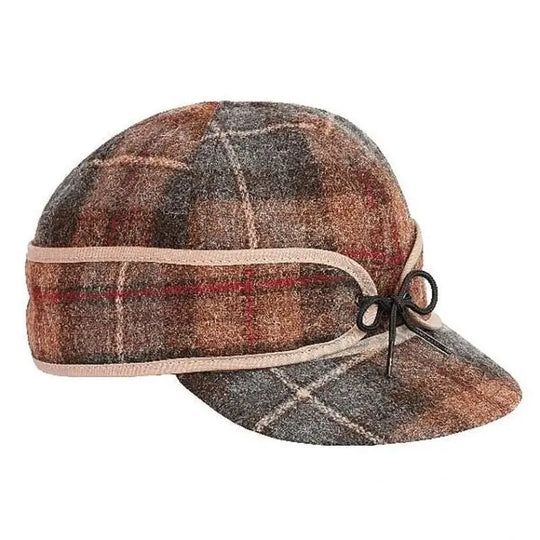 The Original Stormy Kromer Cap in Partridge Plaid on a White Background