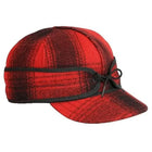 The Original Stormy Kromer Cap in Red & Black Buffalo Plaid shown on a white background
