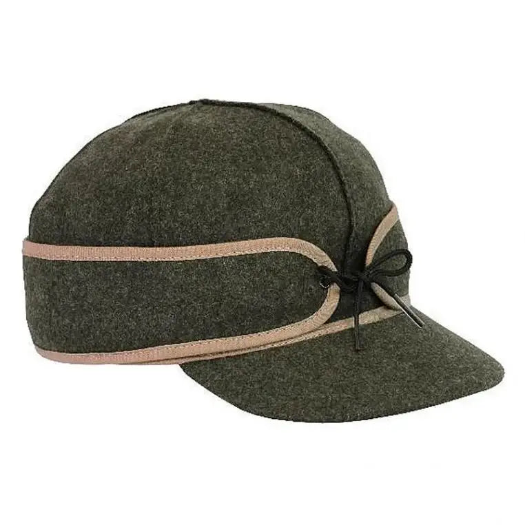 Stormy Kromer Mackinaw Cap In Olive Green on a white background