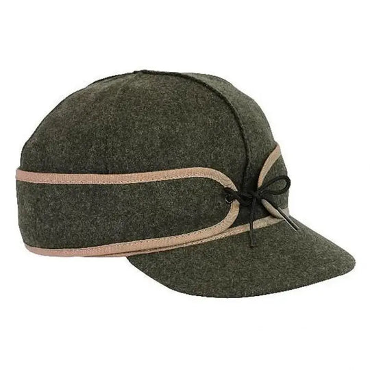 Stormy Kromer Mackinaw Cap In Olive Green on a white background