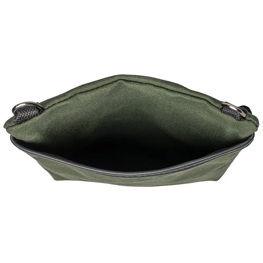 Signature Crossbody Purse in Olive Drab featuring rugged canvas and durable construction, ideal for everyday outdoor use and travel accessories.