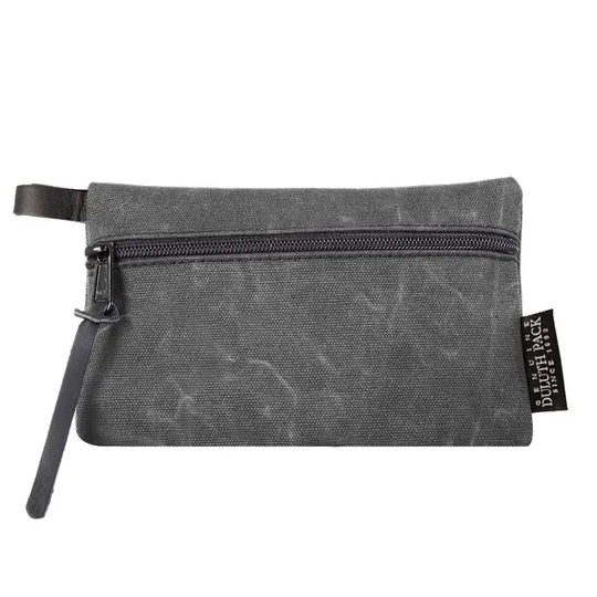 Mini Gear Stash Bag in Waxed Grey on a white background
