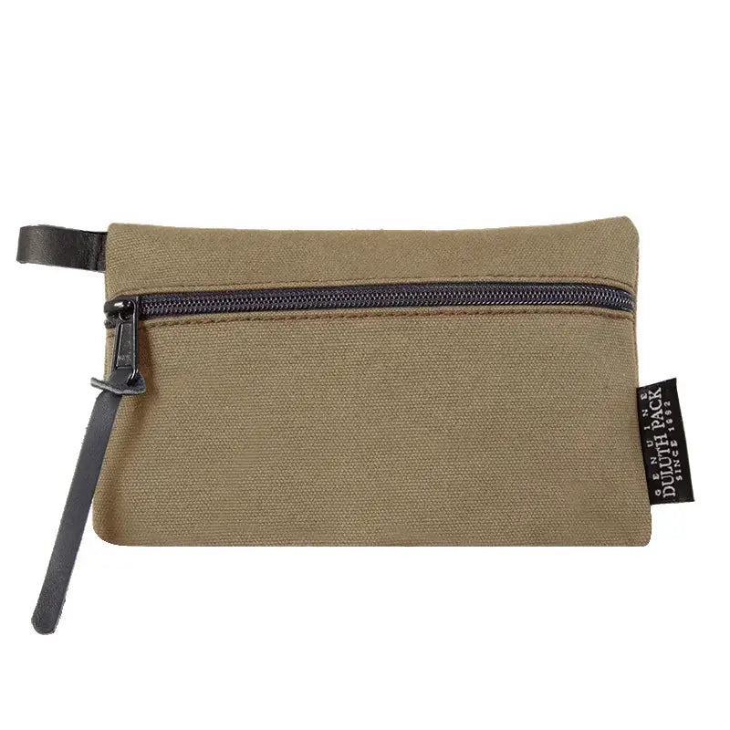 Mini Gear Stash Bag in Waxed Khaki on a white background