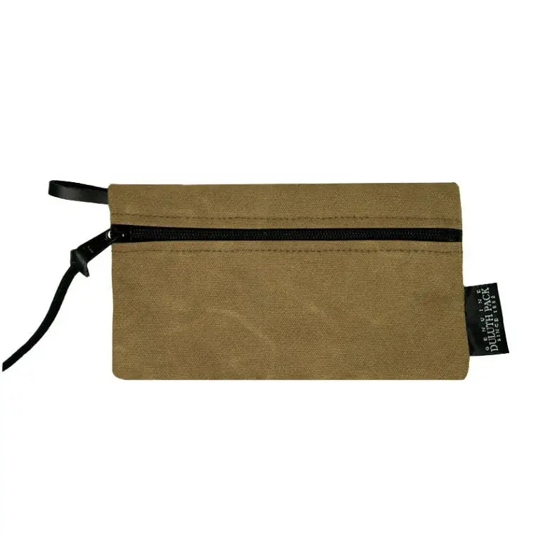 Small Gear Stash Bag In Waxed Khaki On A White Background