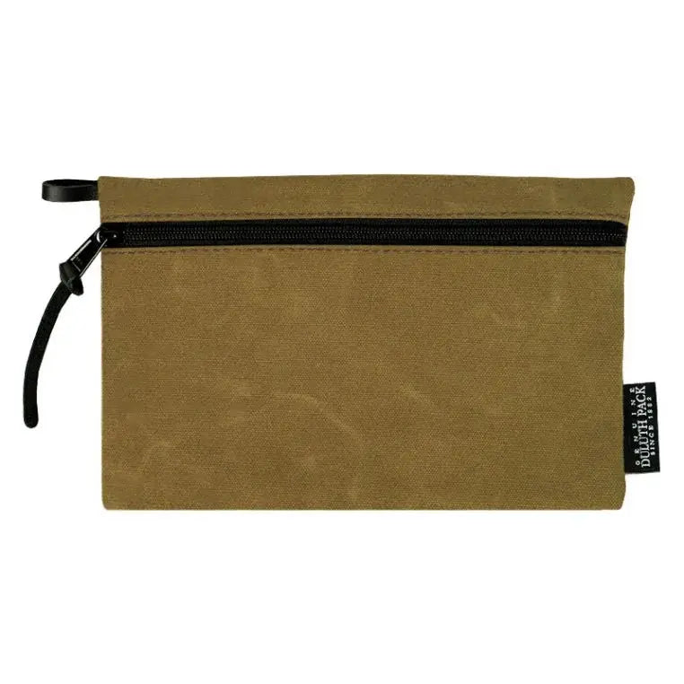 Medium Gear Stash Bag in Waxed Khaki On A White Background