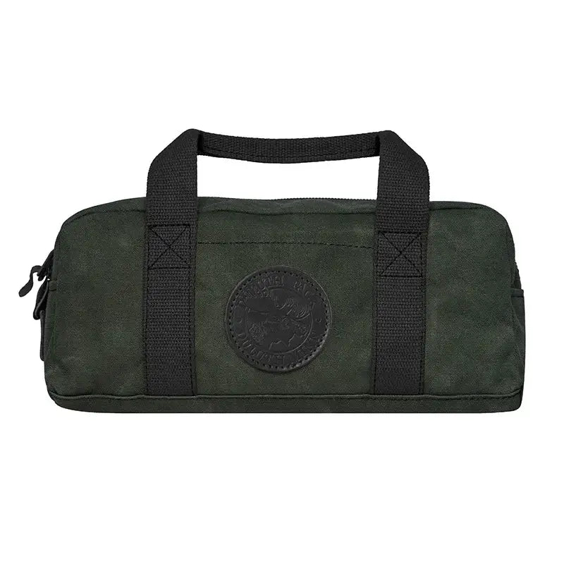 Utility Bag In Waxed Olive Drab Green On A White Background