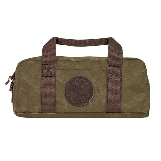 Utility Bag In Waxed Khaki On A White Background