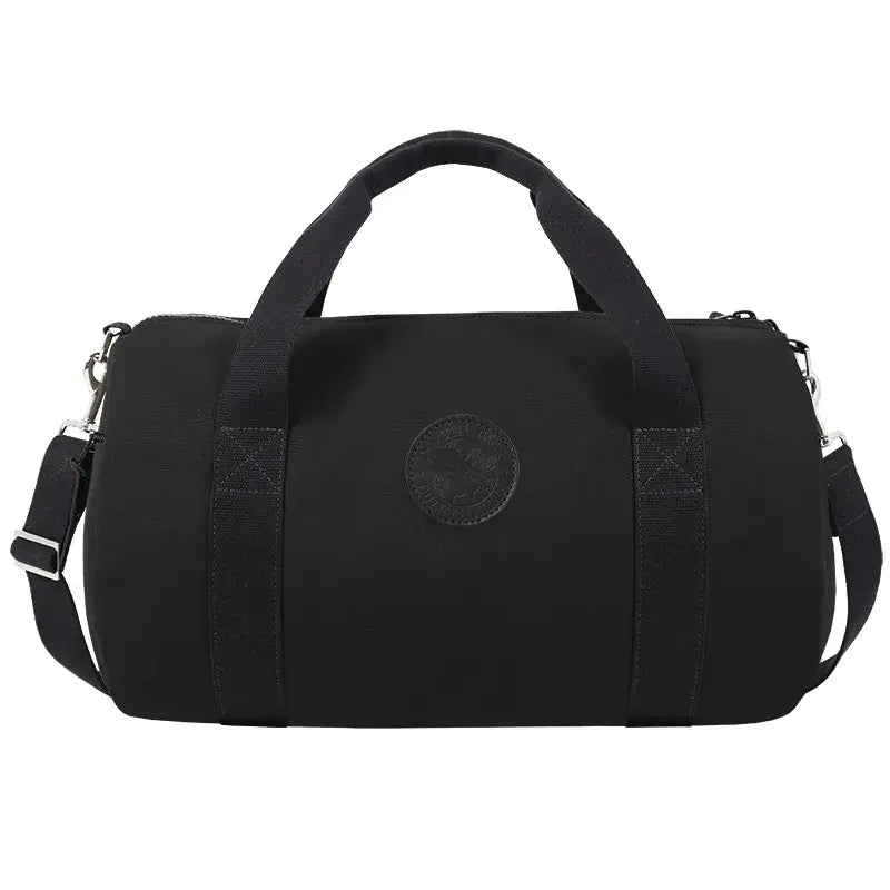 Round Duffel In Black On A White Background