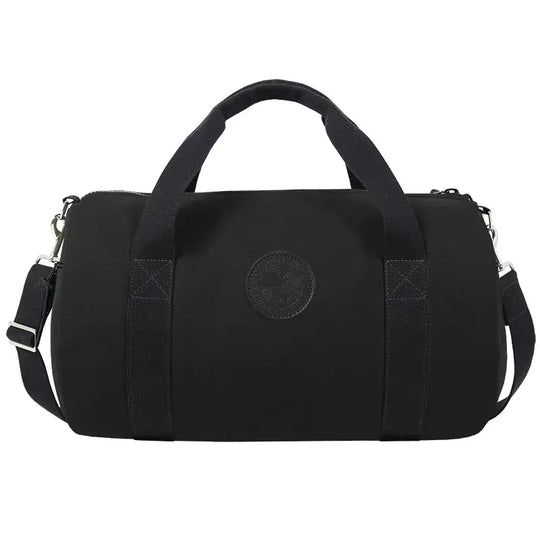 Round Duffel In Black On A White Background