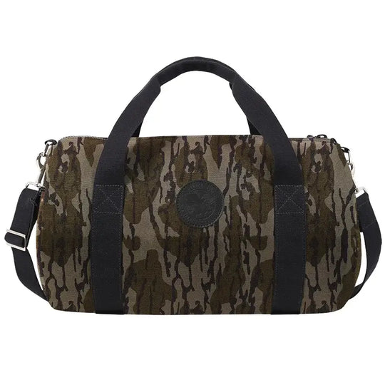 Round Duffel In Mossy Oak Bottomland Camo On A White Background
