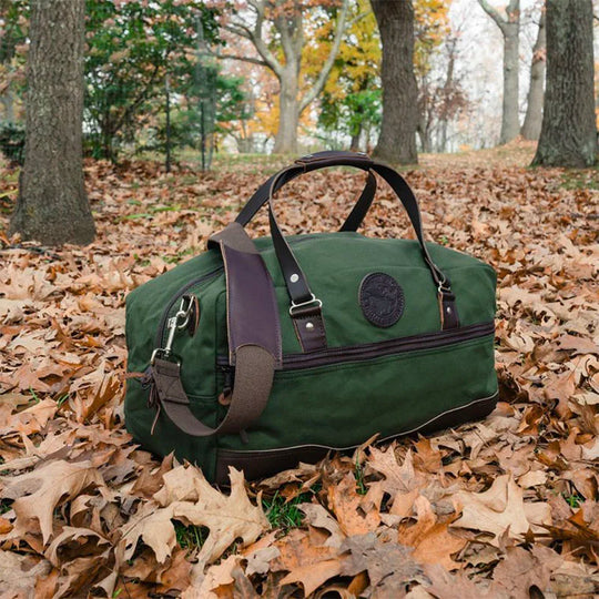 Weekender Duffel in Olive Drab in Leaves