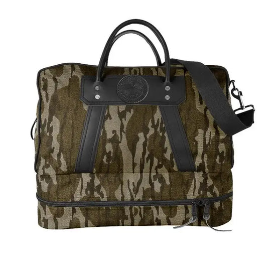 The Boot Duffel In Mossy Oak Bottomland Camo On A White Background
