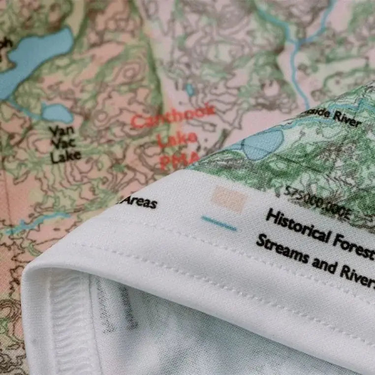 True North Map Co Cloth Multi Use BWCAW Maps Showing Cloth Texture With Fold