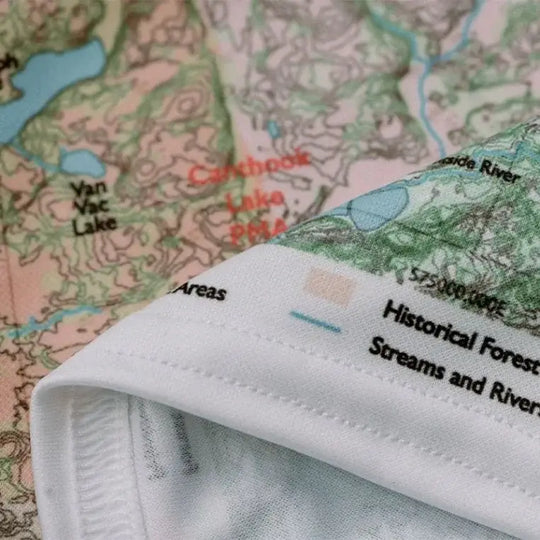 True North Map Co Cloth Multi Use BWCAW Maps Showing Cloth Texture With Fold