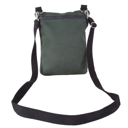Traverse Crossbody Bag in Olive Drab with adjustable cotton strap, made by Duluth Pack, designed for durable outdoor use and everyday rugged performance.