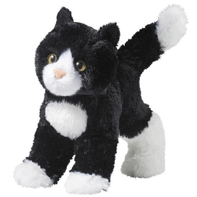 Cuddle Toys Snippy Black And White Cat with a white background
