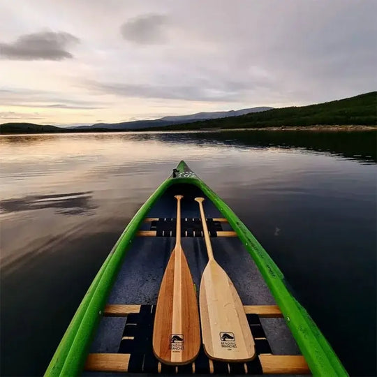 Bending Branches Loon Paddle and another paddle in a canoe on a lake