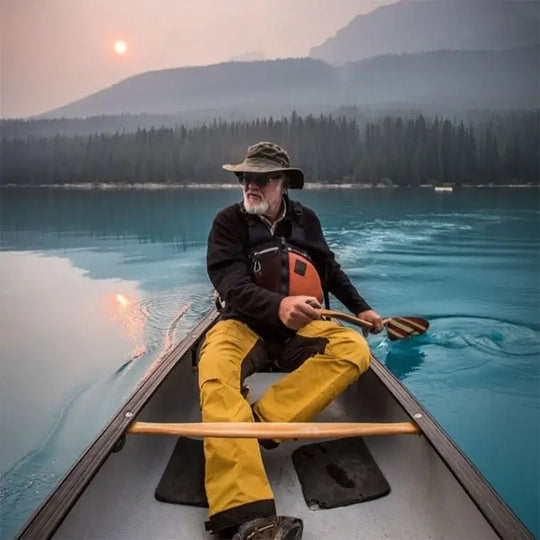Bending Branches Viper Double-Bend Paddle Being Used By A Man In A Canoe On A Lake