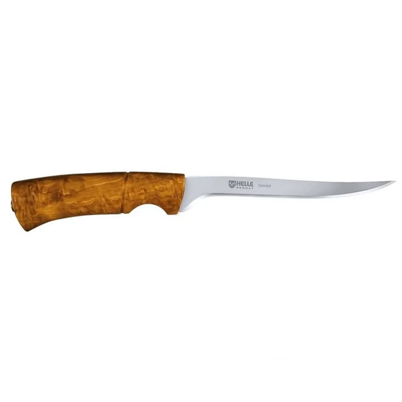 Helle Steinbit Knife with a white background