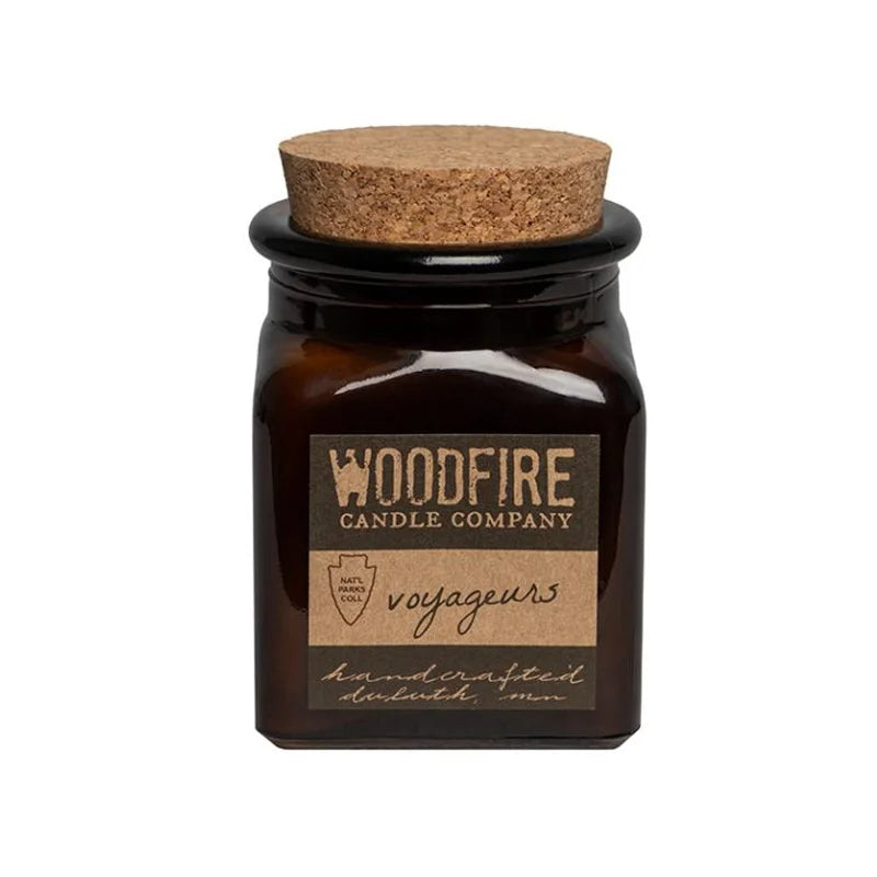 Woodfire Candle Company Voyageurs National Park Soy Candle with white background