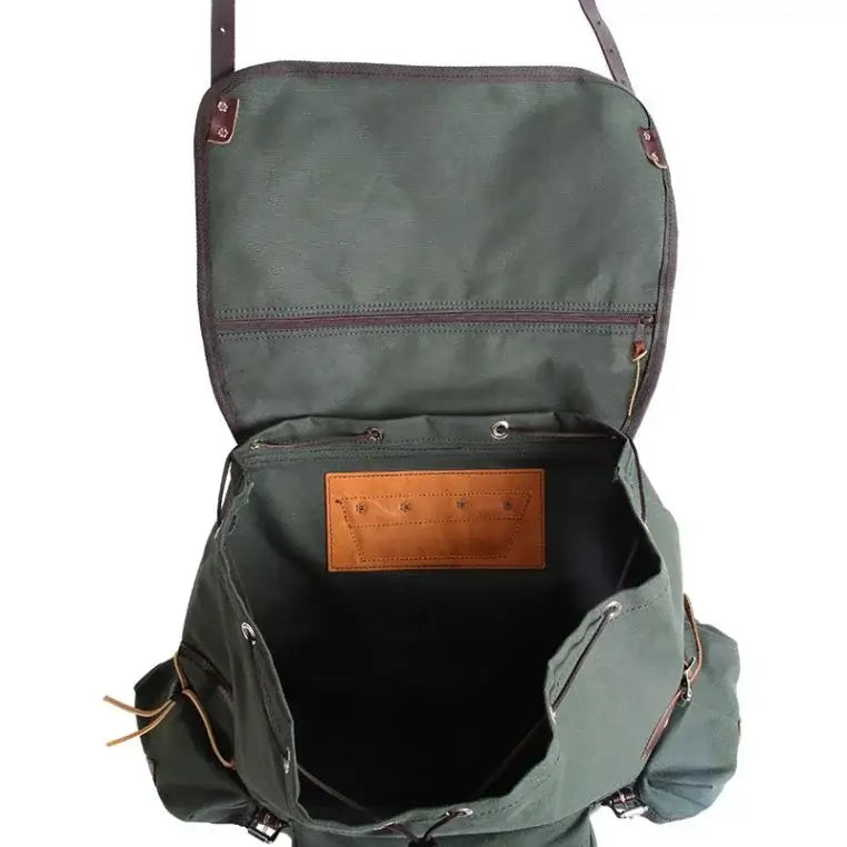 Pathfinder Pack In Olive Drab Green Open And Under Flap On A White Background