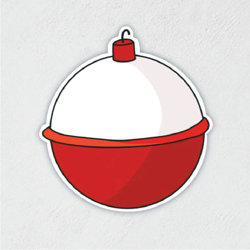 Sticker of a round fishing bobber