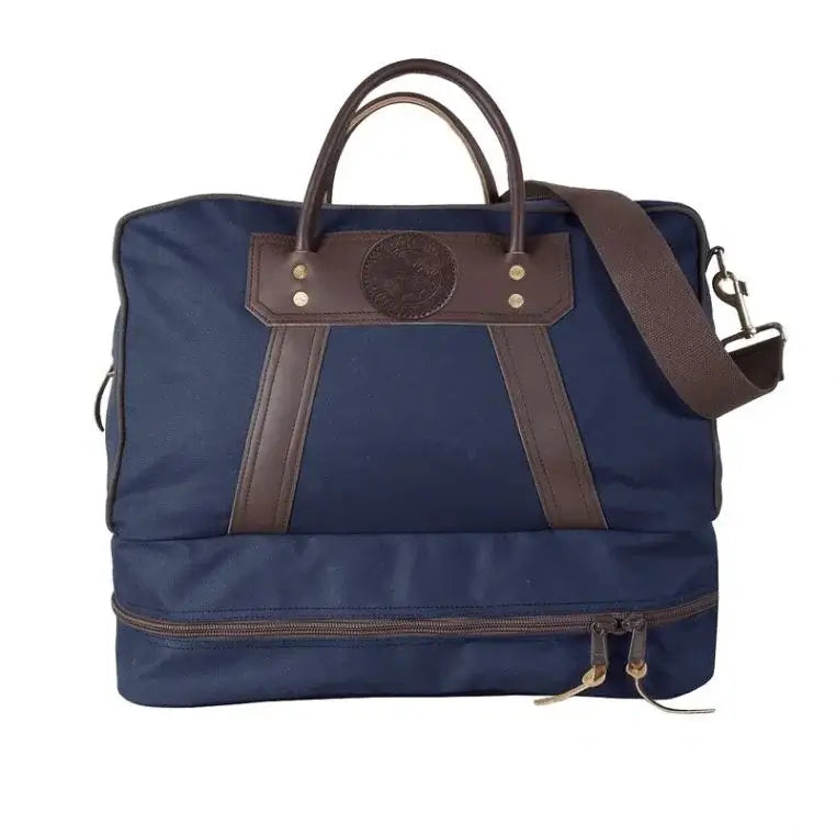 The Boot Duffel In Navy Blue On A White Background