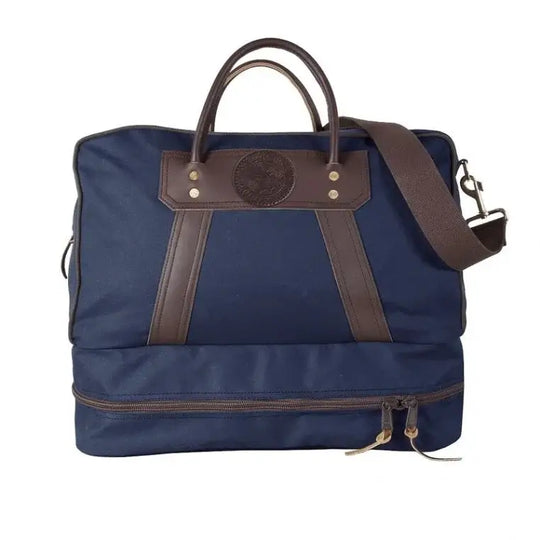 The Boot Duffel In Navy Blue On A White Background