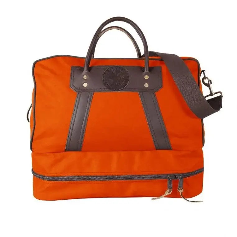 The Boot Duffel In Orange On A White Background