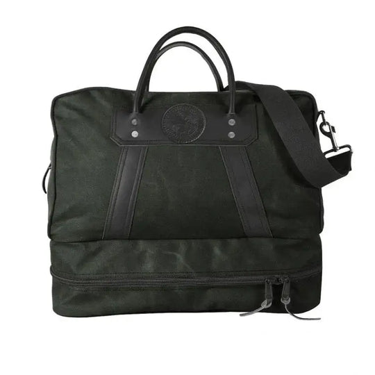 The Boot Duffel In Waxed Olive Drab Green On A White Background