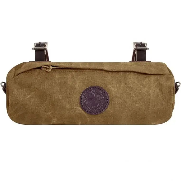 Candy Bar Bike Bag In Waxed Khaki On A White Background