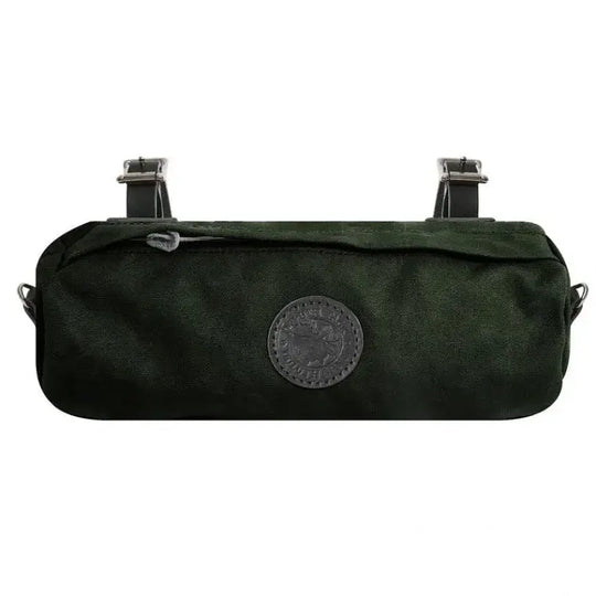 Candy Bar Bike Bag In Waxed Olive Drab Green On A White Background