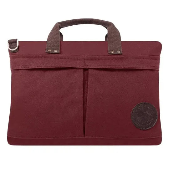 The City Briefcase In Burgundy Red On A White Background