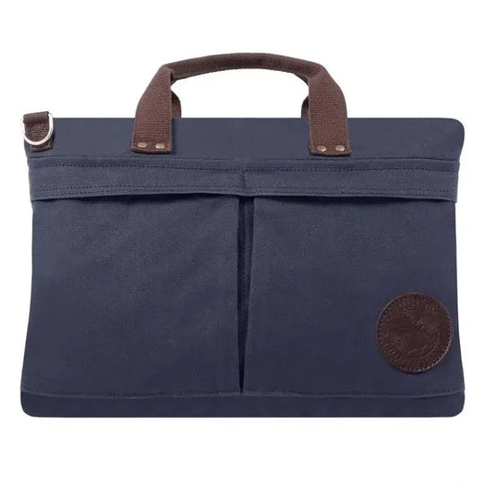 The City Briefcase In Navy Blue On A White Background