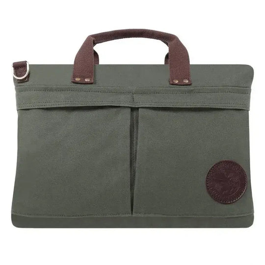 The City Briefcase In Olive Drab Green On A White Background