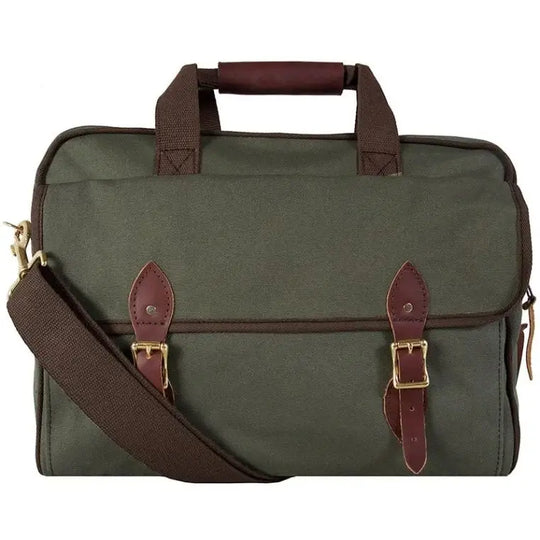 Classic Carry-On Bag In Olive Drab Green As Seen From The Back On A White Background