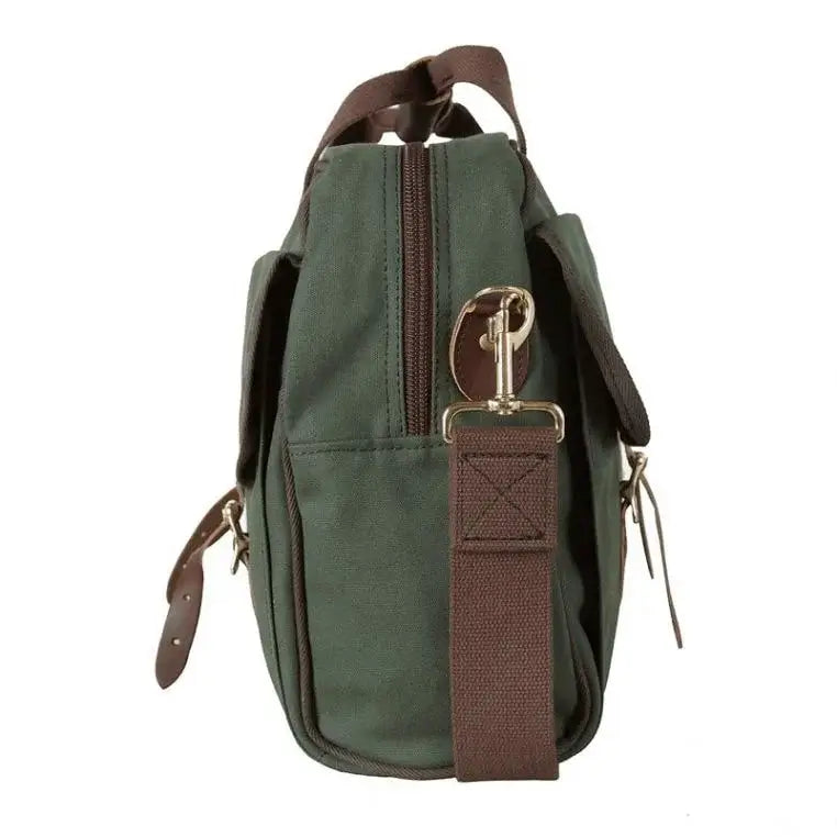 Classic Carry-On Bag In Olive Drab Green As Seen From The Side On A White Background