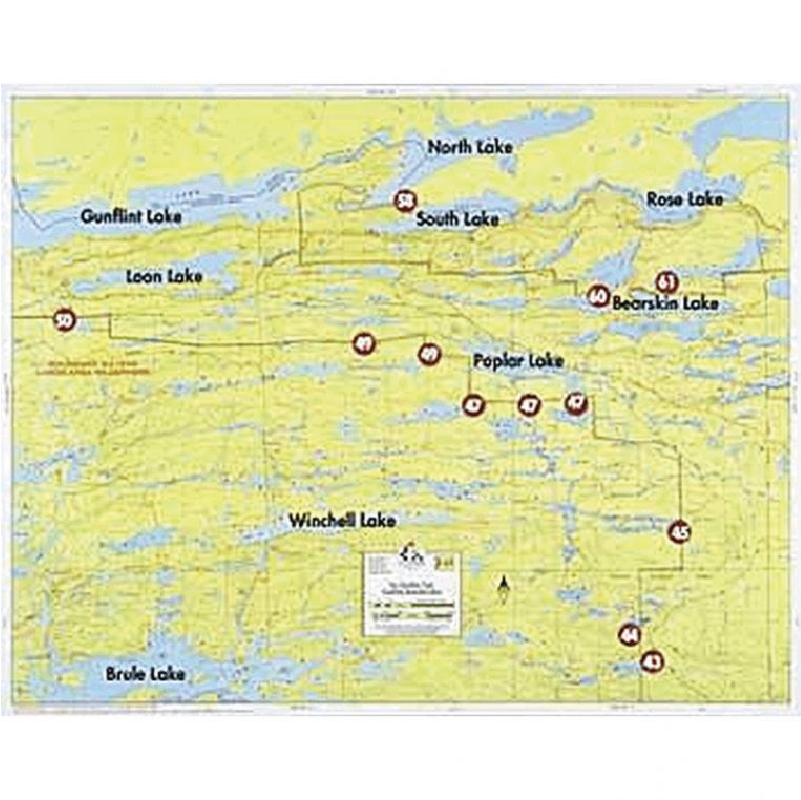 Gunflint Lake, Bearskin Lake map on a white background
