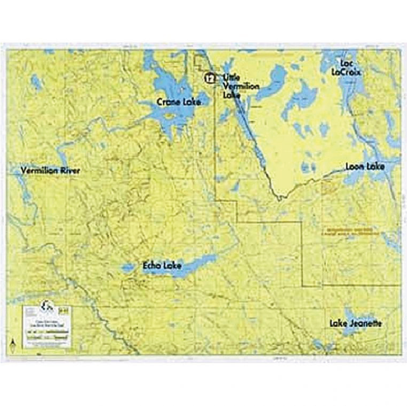 Crane Lake, Echo Lake, Loon Lake map on white background