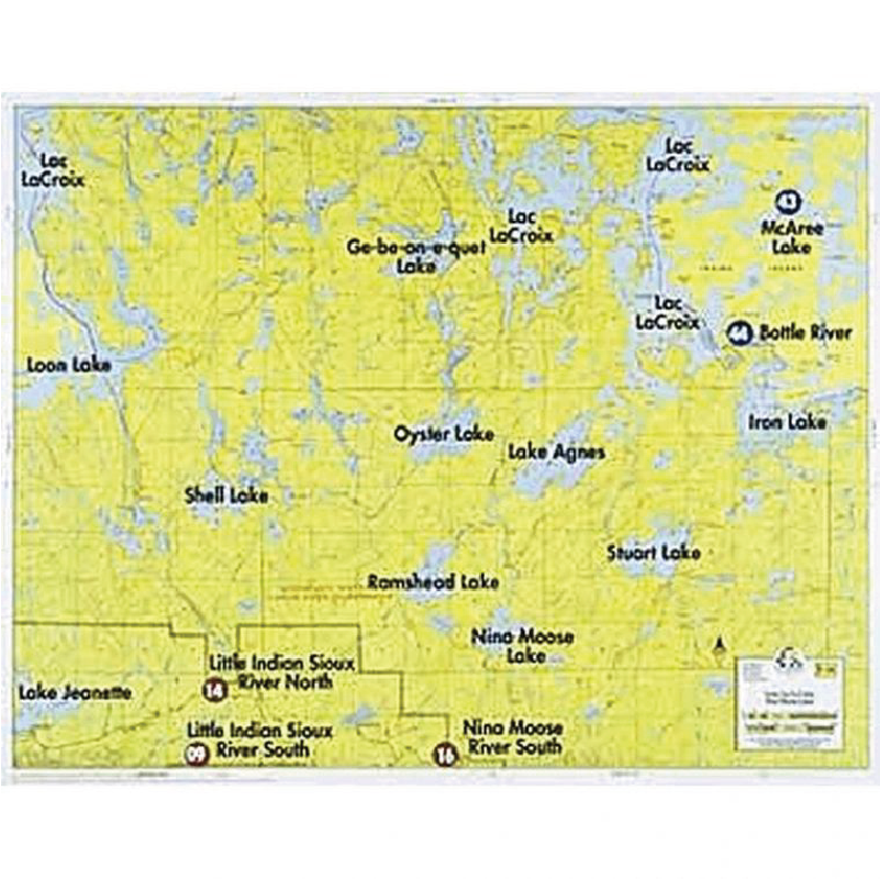 Loon Lake, Lac La Croix, Nina Lake, Moose Lake map on a white background