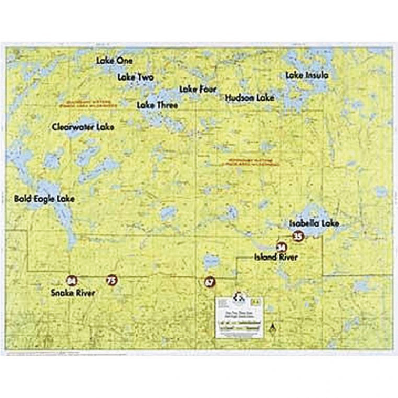 Lake One, Lake Two, Lake Three, Lake Four, Bald Eagle Lake, Insula Lake map on white background