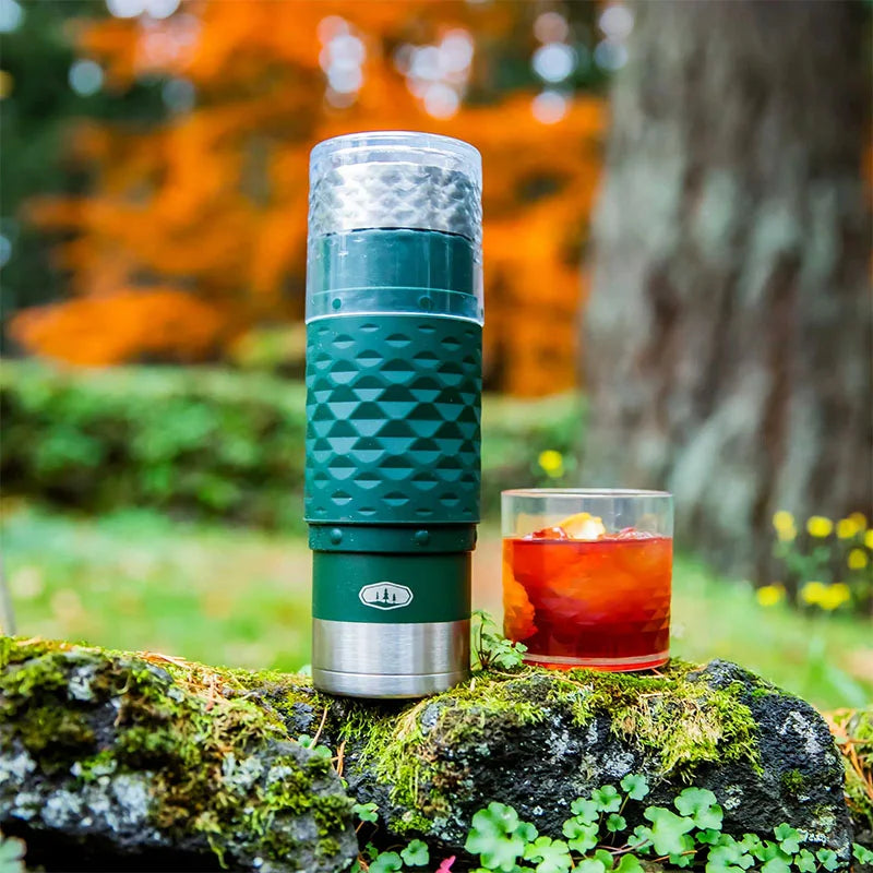 GSI Insulated Cocktail Set with a forest background