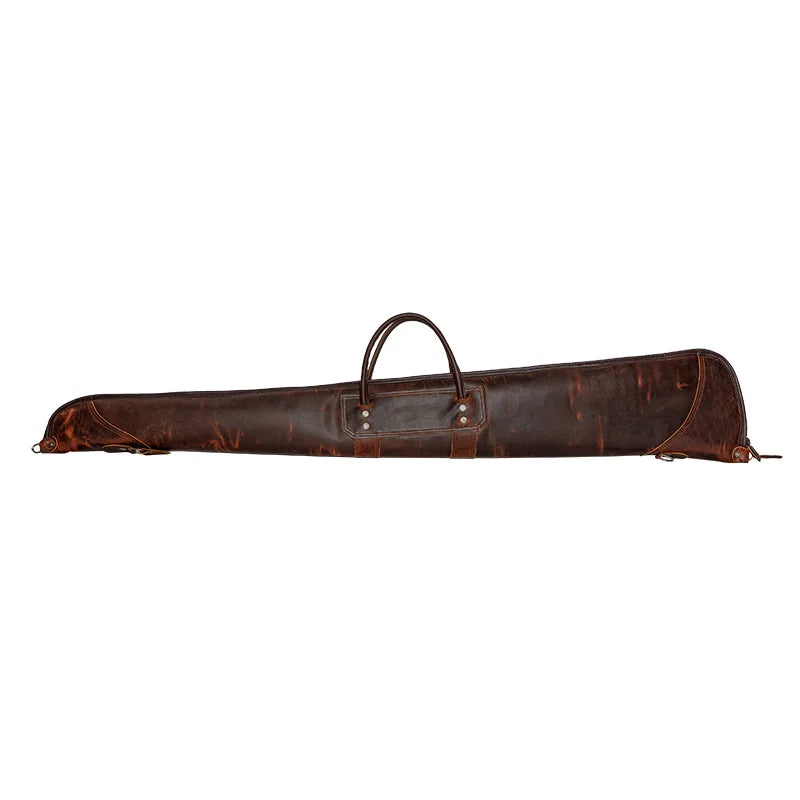 Heritage Leather Shotgun Case back with white background