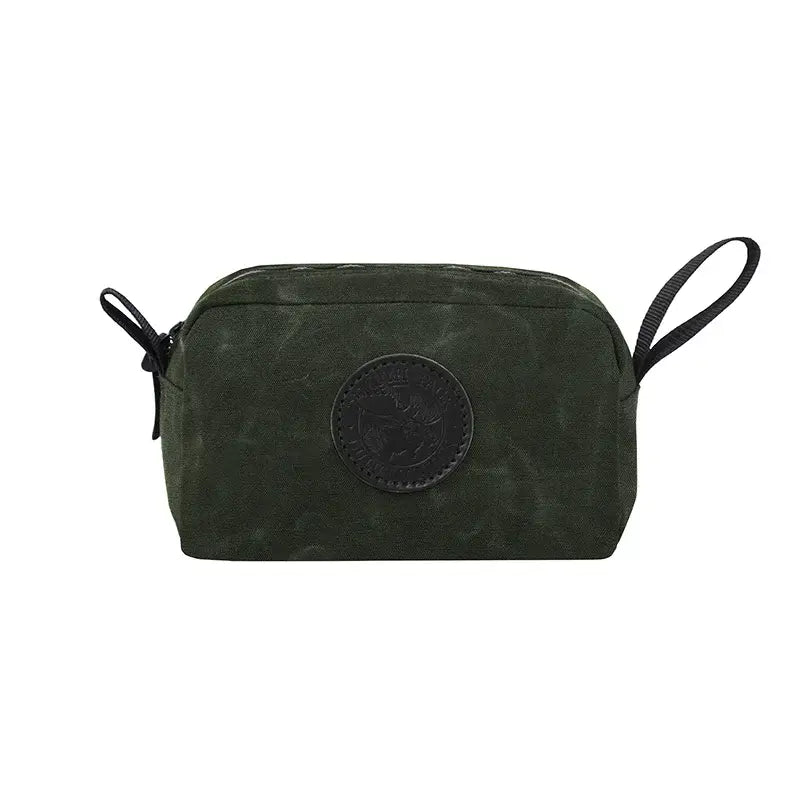 Large Grab-N-Go Bag In Waxed Olive Drab Green On A White Background