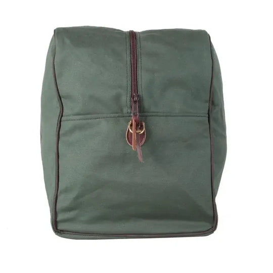 Large Safari Duffel In Olive Drab Green As Seen From The Side On A Plain White Background