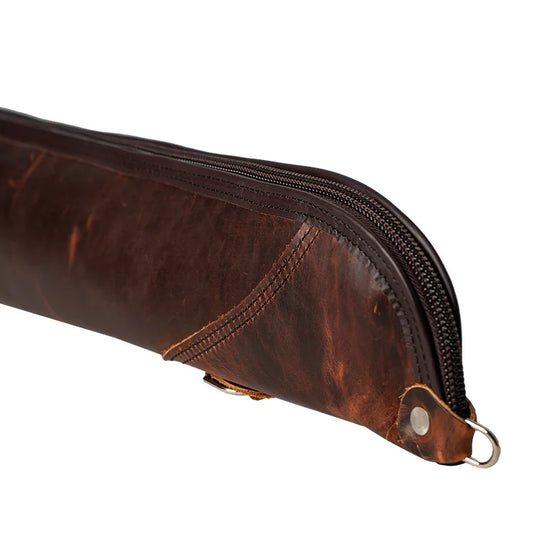 Heritage Leather Shotgun Case close up with white background