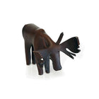 Mini Leather Moose in brown leather with a white background