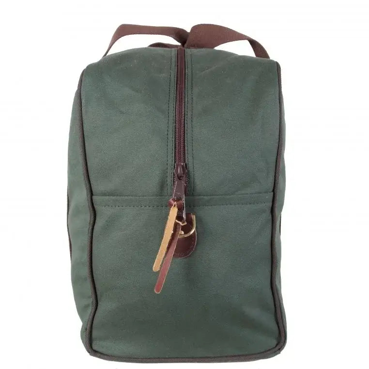 Medium Safari Duffel In Olive Drab Green As Seen From The Side On A White Background