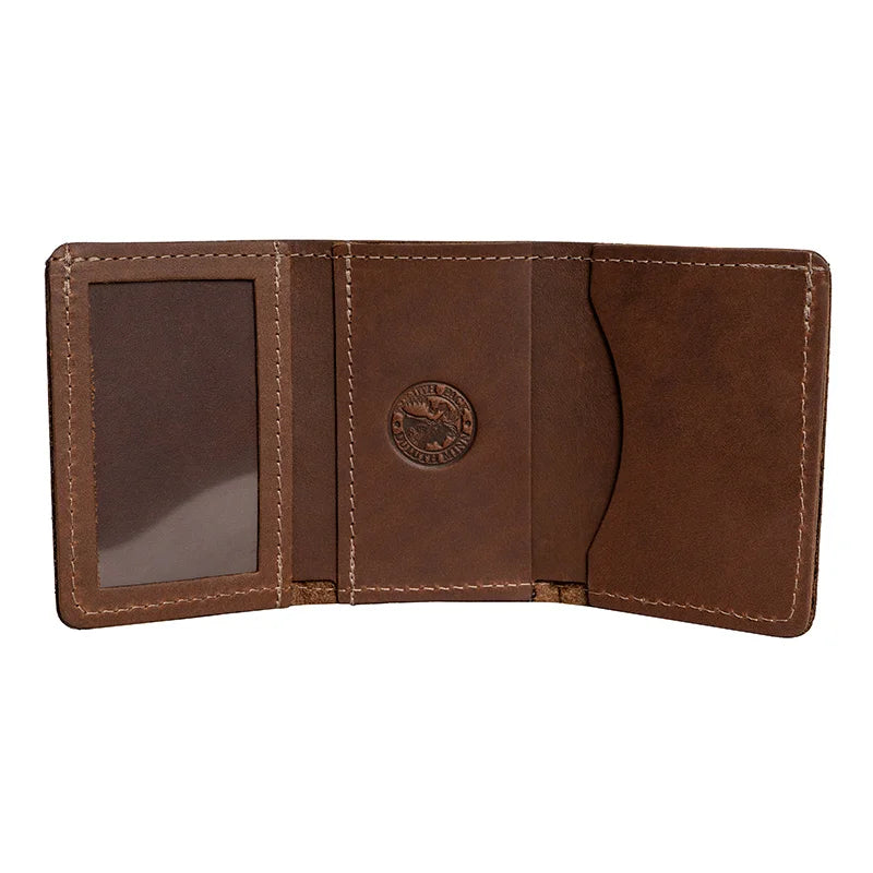 North Star Leather Trifold Leather Wallet Open